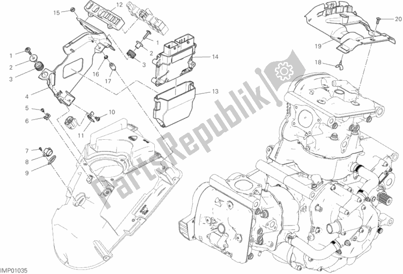 Todas as partes de Unidade De Controle Do Motor do Ducati Supersport S USA 937 2017